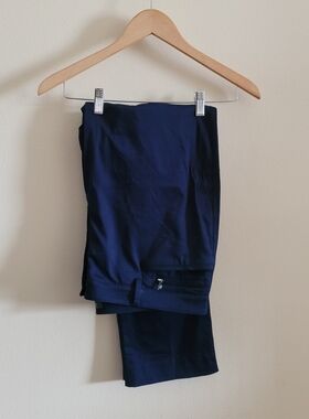 Ralph Lauren Royal Navy Cotton + Stretch Pant, Women's Size 16